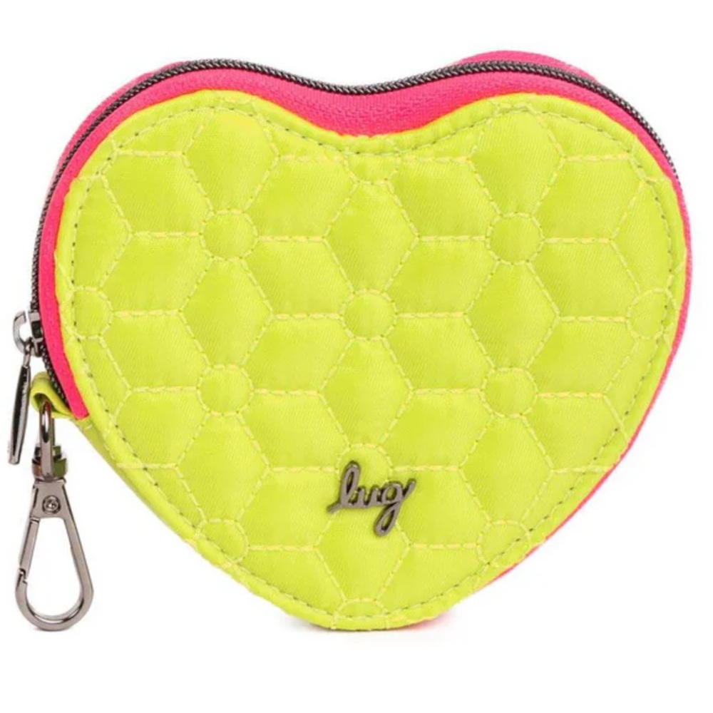 Lug Quilted Heart Wallet Heart Pouch Two-Tone
Lemon Lime /Magenta NWT